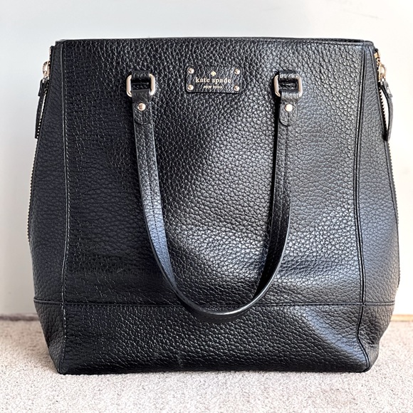 kate spade Bags Kate Spade Black Pebbled Leather Large Tote